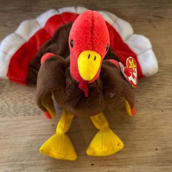 Gobbles 1996 turkey thanksgiving plush beanie baby - Picture 4 of 6